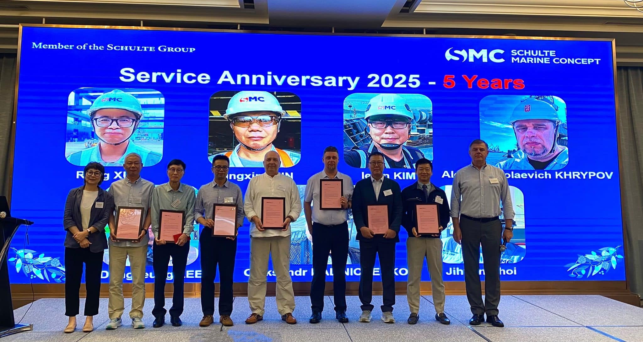 Five years reward: Mingxing Jin, Dongseung Lee, Rong Xu, Oleksandr Kalinchenko, Alexey Nikolaevich Khrypov, Lejun Kim, Jihyun Choi